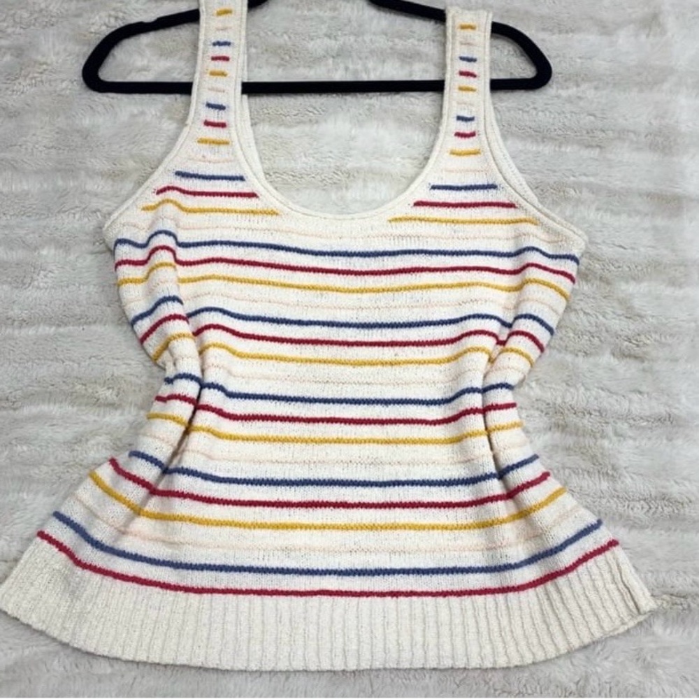 Madewell Cream Ribbed Sleeveless Tank Top